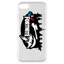 Чехол для iPhone SE 2020 Fortnite logo and heroes - PrintSalon
