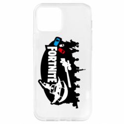Чехол для iPhone 12 Fortnite logo and heroes - PrintSalon