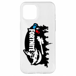 Чехол для iPhone 12 Pro Max Fortnite logo and heroes - PrintSalon