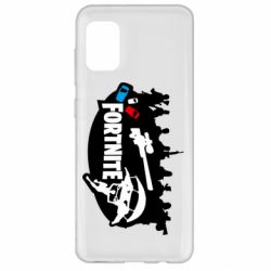 Чехол для Samsung A31 Fortnite logo and heroes - PrintSalon