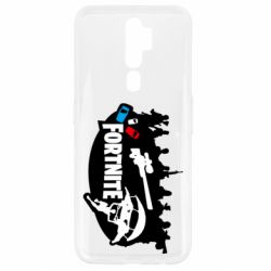 Чехол для Oppo A5/A9 2020 Fortnite logo and heroes - PrintSalon