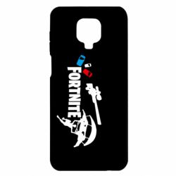 Чехол для Xiaomi Redmi Note 9S/9Pro/9Pro Max Fortnite logo and heroes - PrintSalon