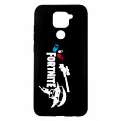 Чехол для Xiaomi Redmi Note 9/Redmi 10X Fortnite logo and heroes - PrintSalon