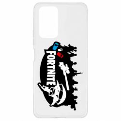 Чехол для Xiaomi Redmi Note 10 Pro Fortnite logo and heroes - PrintSalon