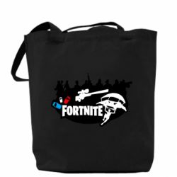 Эко-сумка Fortnite logo and heroes - PrintSalon