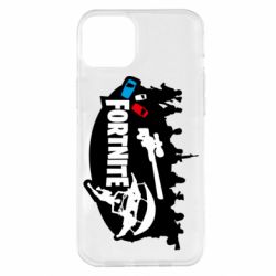 Чехол для iPhone 14 Plus Fortnite logo and heroes - PrintSalon