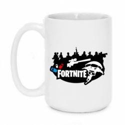 Чашка 420ml Fortnite logo and heroes - PrintSalon