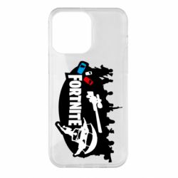 Чехол для iPhone 14 Pro Max Fortnite logo and heroes - PrintSalon