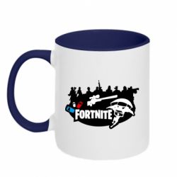 Чашка двухцветная 320ml Fortnite logo and heroes - PrintSalon