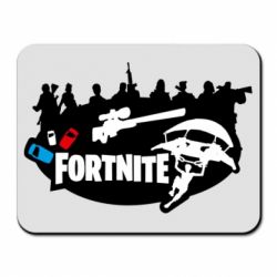 Коврик для мыши Fortnite logo and heroes - PrintSalon