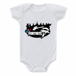 Детский бодик Fortnite logo and heroes - PrintSalon