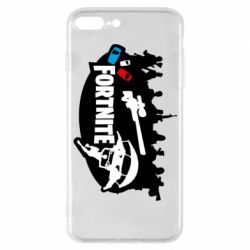 Чехол для iPhone 7 Plus Fortnite logo and heroes - PrintSalon