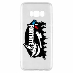 Чехол для Samsung S8 Fortnite logo and heroes - PrintSalon