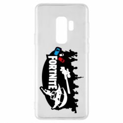 Чехол для Samsung S9+ Fortnite logo and heroes - PrintSalon
