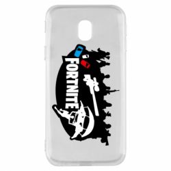 Чехол для Samsung J3 2017 Fortnite logo and heroes - PrintSalon