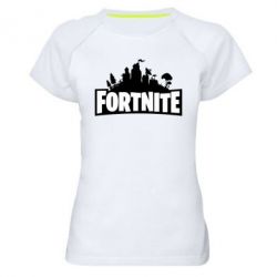 Женская футболка для спорта Fortnite logo - PrintSalon