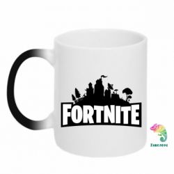 Чашка-хамелеон Fortnite logo - PrintSalon
