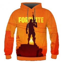 Мужское 3D худи Fortnite minimalist silhouettes - PrintSalon