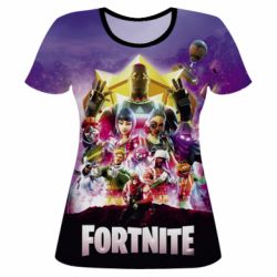Женская футболка 3D Fortnite poster - PrintSalon