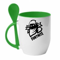 Чашка с ложкой Fortnite raven circuit - PrintSalon