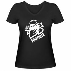 Женская футболка с V-образным вырезом Fortnite raven circuit - PrintSalon