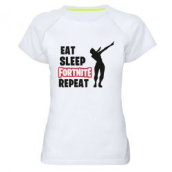 Женская футболка для спорта Fortnite repeat dab - PrintSalon