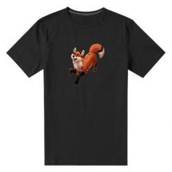 Мужская футболка премиум Fox in flight - PrintSalon