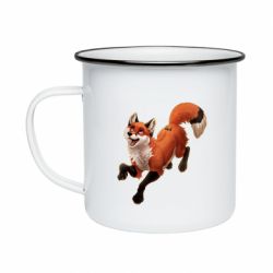 Кружка эмалированная Fox in flight - PrintSalon