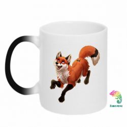 Чашка-хамелеон Fox in flight - PrintSalon
