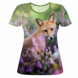 Жіноча 3D футболка Fox in the field - PrintSalon
