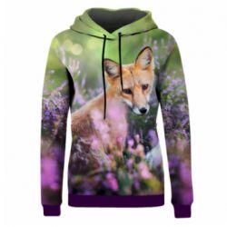 Жіноче 3D худі Fox in the field-PrintSalon Жіноче 3D худі Fox in the field