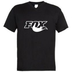 Мужская футболка  с V-образным вырезом Fox racing tail - PrintSalon