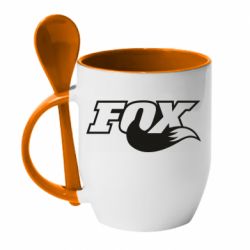 Чашка с ложкой Fox racing tail - PrintSalon