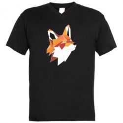 Чоловіча футболка з V-подібним вирізом Fox Triangular Art - PrintSalon