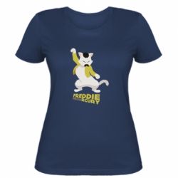Жіноча футболка Freddie meowrcury-PrintSalon Жіноча футболка Freddie meowrcury