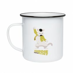 Кружка эмалированная Freddie meowrcury - PrintSalon