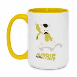 Чашка двухцветная 420ml Freddie meowrcury - PrintSalon