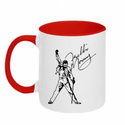 Чашка двухцветная 320ml Freddie Mercury Queen - PrintSalon