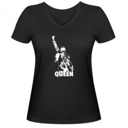 Жіноча футболка з V-подібним вирізом Freddie Mercury - PrintSalon