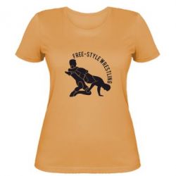Женская футболка Free-style wrestling - PrintSalon