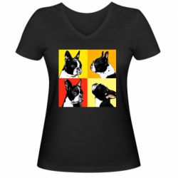 Женская футболка с V-образным вырезом Френчи - PrintSalon