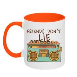Чашка двухцветная 320ml Friends don't lie - PrintSalon