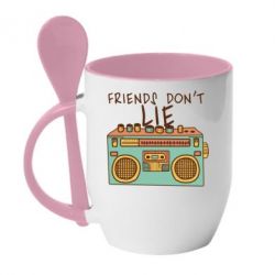 Чашка с ложкой Friends don't lie - PrintSalon