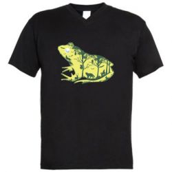 Мужская футболка  с V-образным вырезом Froggy Night - PrintSalon