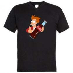 Чоловіча футболка з V-подібним вирізом Fry suggests cola - PrintSalon