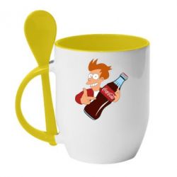 Чашка з ложкою Fry suggests cola - PrintSalon