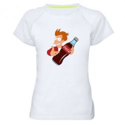 Жіноча футболка для спорту Fry suggests cola - PrintSalon