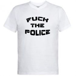 Мужская футболка  с V-образным вырезом Fuck The Police К черту полицию