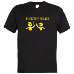 Чоловіча футболка з V-подібним вирізом Fuck the Police