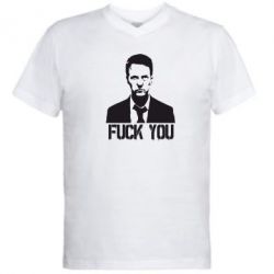 Чоловіча футболка з V-подібним вирізом fuck you (бійцівський клуб) - PrintSalon